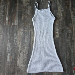 Shade & Shore White/cream Boho Knit Cover Up Beach Dress XS Bodycon